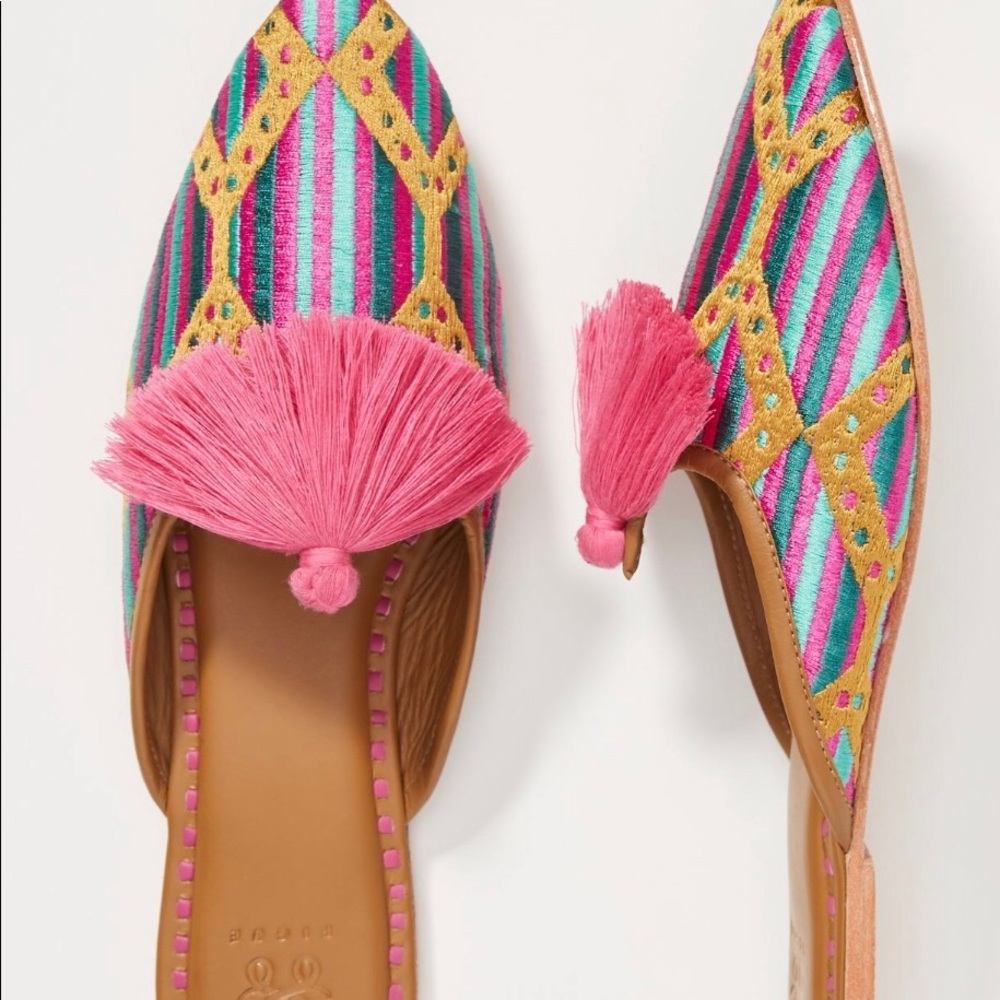 Anthropologie Figue Audrey Tassel Slides